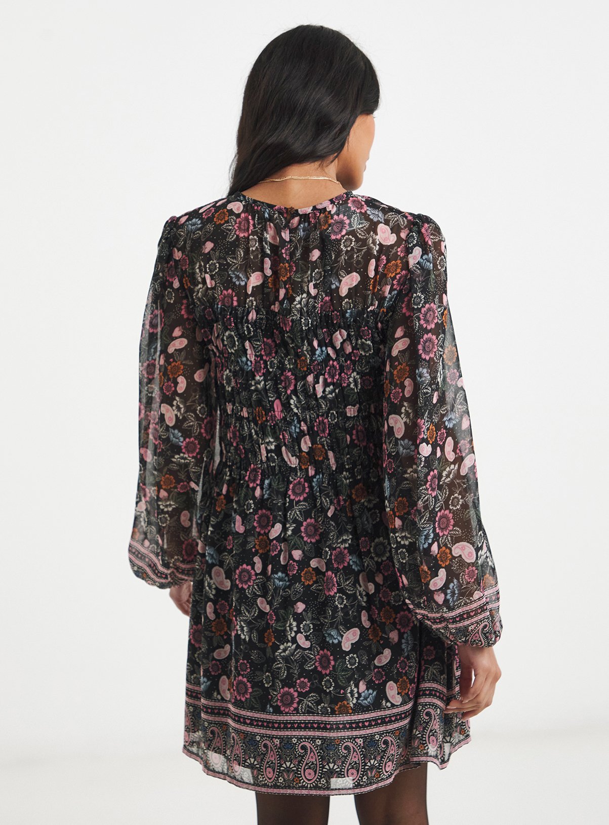 SIMPLY BE Lace Insert Border Print Mini Dress 20 - Image 2 thumbnail